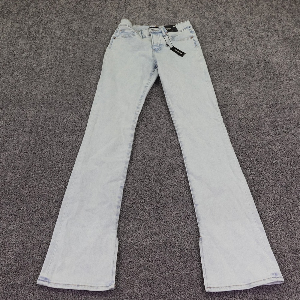 Express Skyscraper Jeans Womens 4R Blue Mid Rise Flare Leg